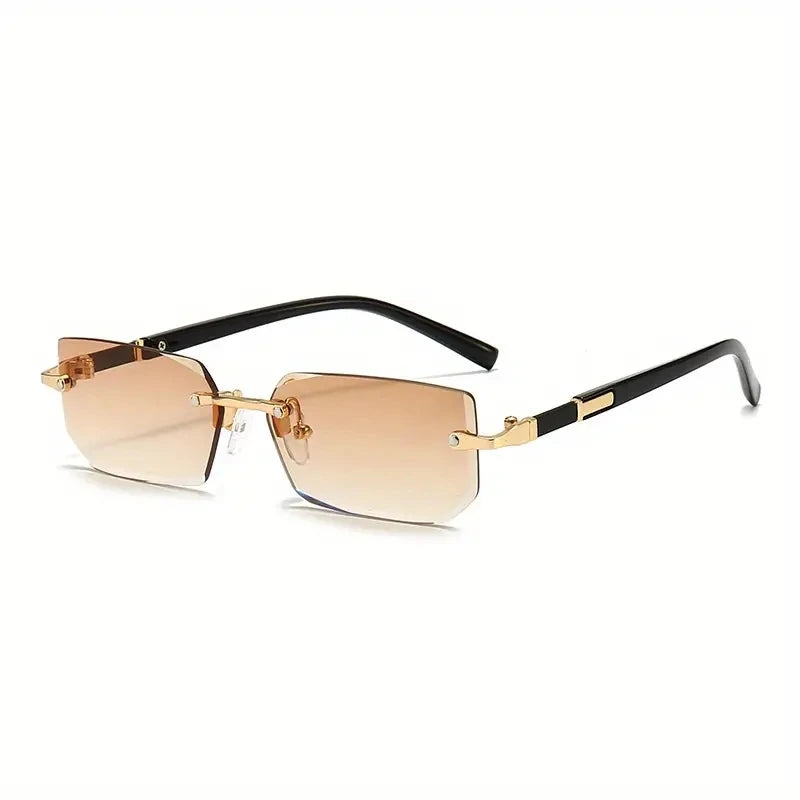 Rimless Rectangular Sunglasses