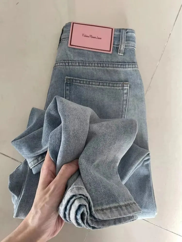 High waist wide leg jeans