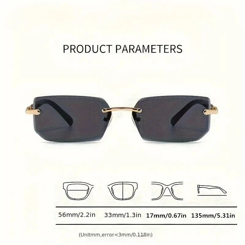 Rimless Rectangular Sunglasses