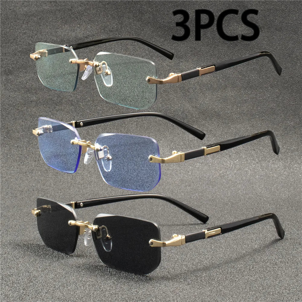 Rimless Rectangular Sunglasses