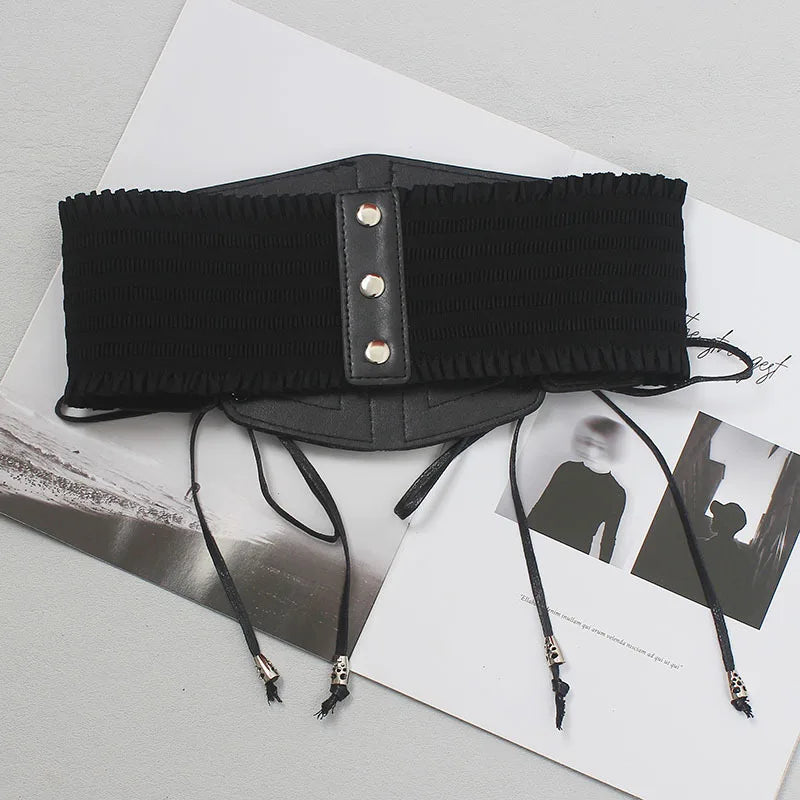 Ladies Retro corset Belts and Buckle Elastic Lace