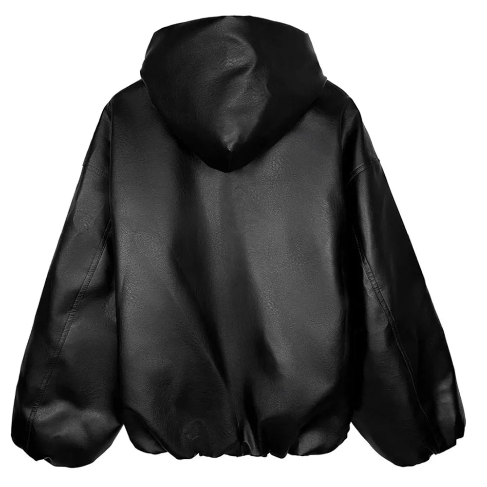 Men's High Street Black Leather Coat