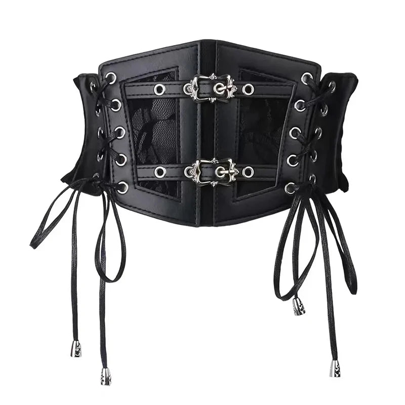 Ladies Retro corset Belts and Buckle Elastic Lace