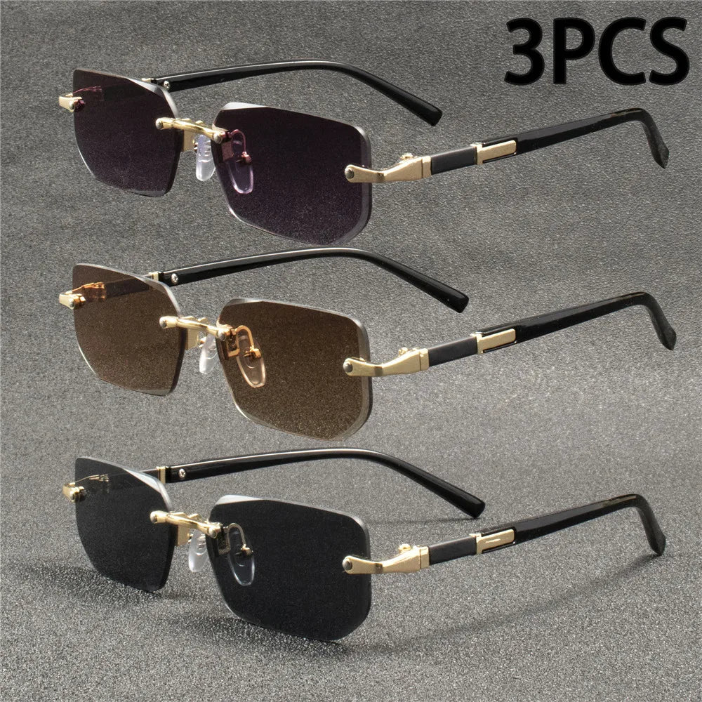 Rimless Rectangular Sunglasses